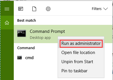 commando windows 10 with admin
